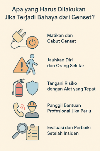 apa yang harus dilakukan jika terjadi bahaya dari genset