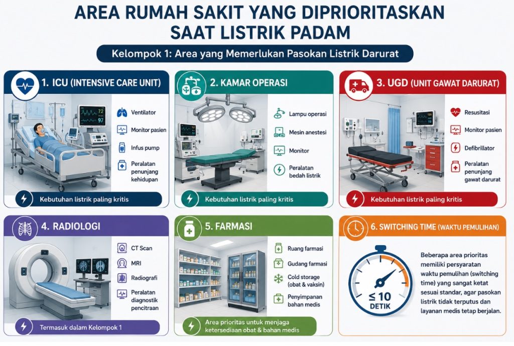 area kritis rumah sakit yang perlu genset