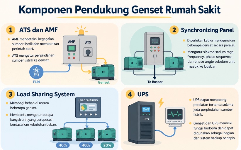 komponen pendukung genset rumah sakit