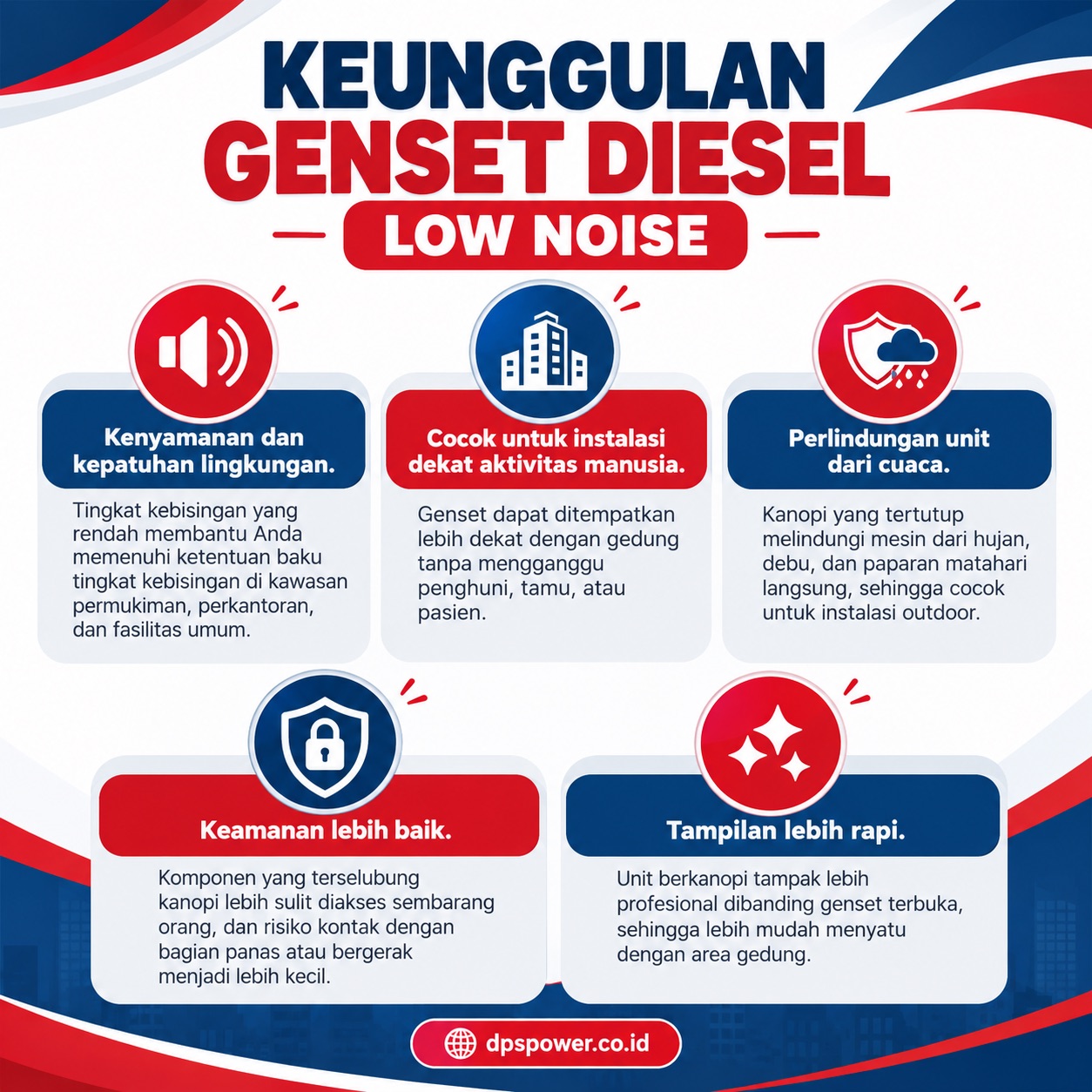 keunggulan genset diesel low noise