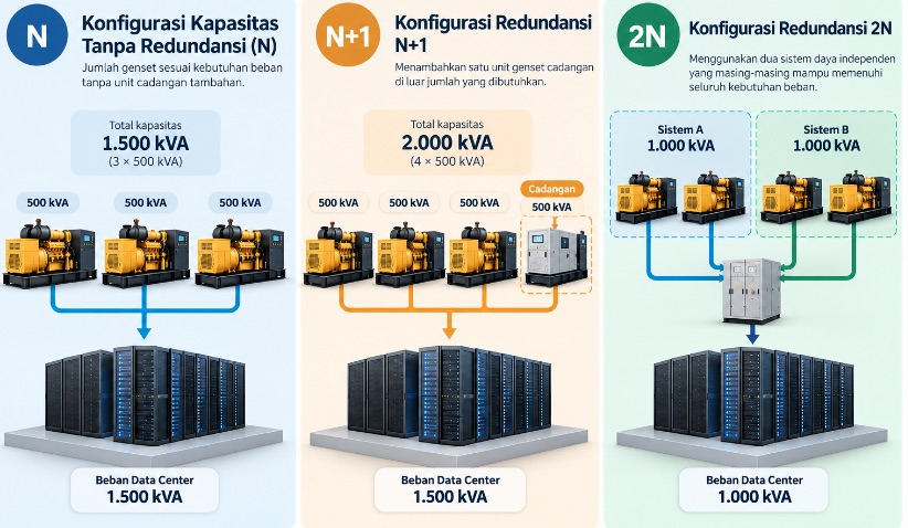 konfigurasi genset paralel data center